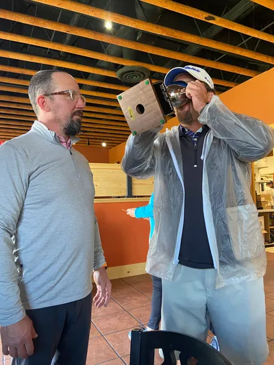 David drinks from the cup